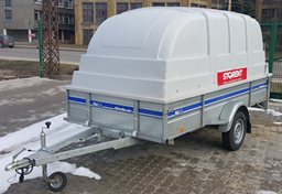 Trailer with plastic cover